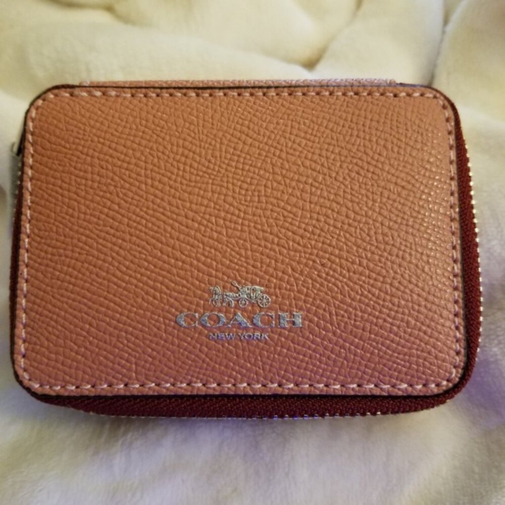 Coach Travel Pill Box in Pink/Red